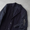 ジバンシィ 異素材切り替え MA-1 ドッキング シングル テーラードジャケット ネイビー