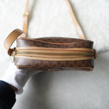 Macadam patterned mini leather shoulder bag - NEWSED