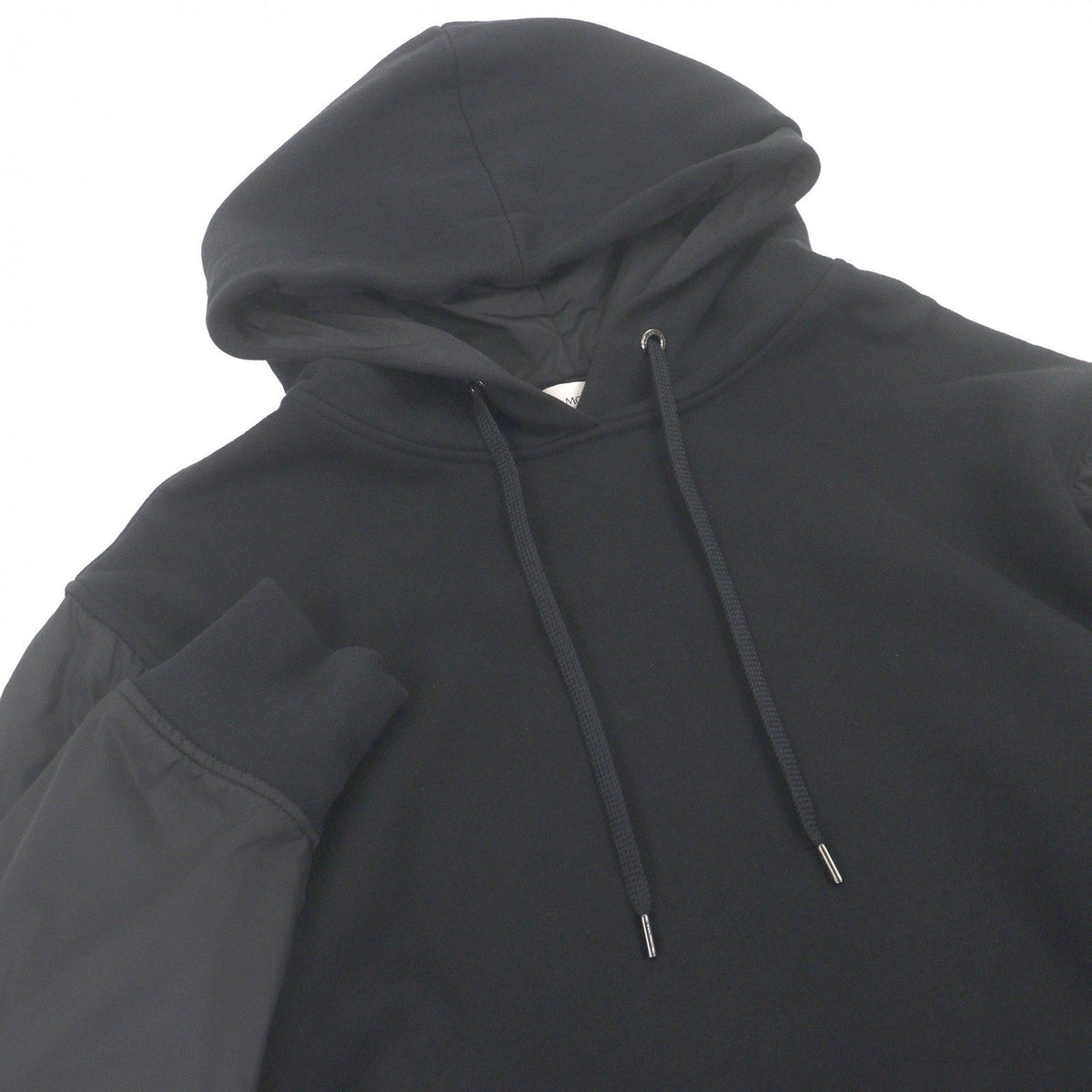 モンクレール MAGLIA GIROCOLLO バックデカロゴワッペン ナイロン切替 パーカー ブラック M メンズ - NEWSED