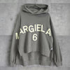 エムエムシックス メゾンマルジェラ MARGIELA 6 ショート丈フーディー パーカー グレー