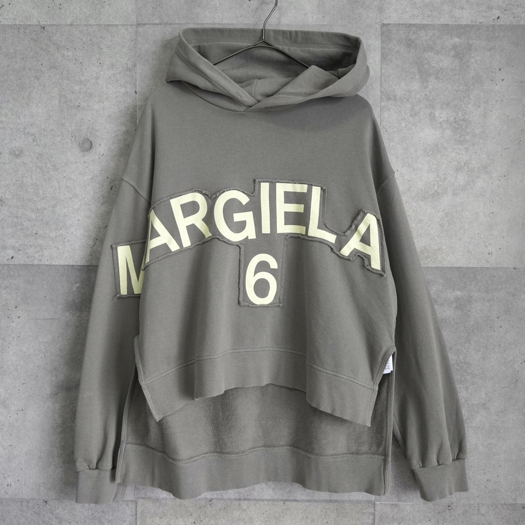 エムエムシックス メゾンマルジェラ MARGIELA 6 ショート丈フーディー パーカー グレー
