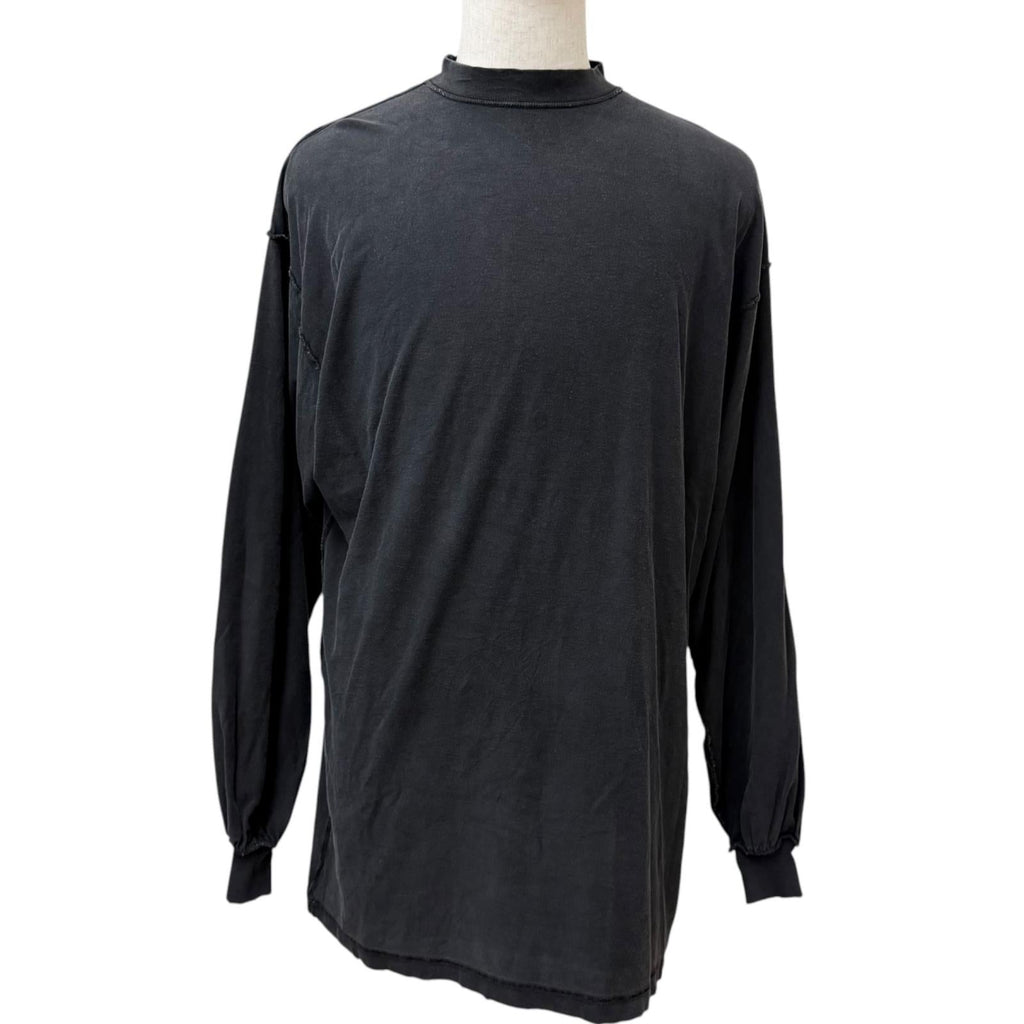 バレンシアガ Medium Fit L/S T-Shirt インサイドアウト ダメージ加工 長袖Ｔシャツ ブラック 1 メンズ
