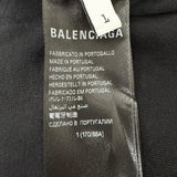 バレンシアガ Medium Fit L/S T-Shirt インサイドアウト ダメージ加工 長袖Ｔシャツ ブラック 1 メンズ - NEWSED