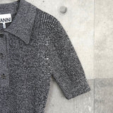 Melange Rib Short Sleeve Polo ガニー メランジ リブ ポロニット シルバーグレー レディース - NEWSED