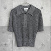 Melange Rib Short Sleeve Polo ガニー メランジ リブ ポロニット シルバーグレー レディース