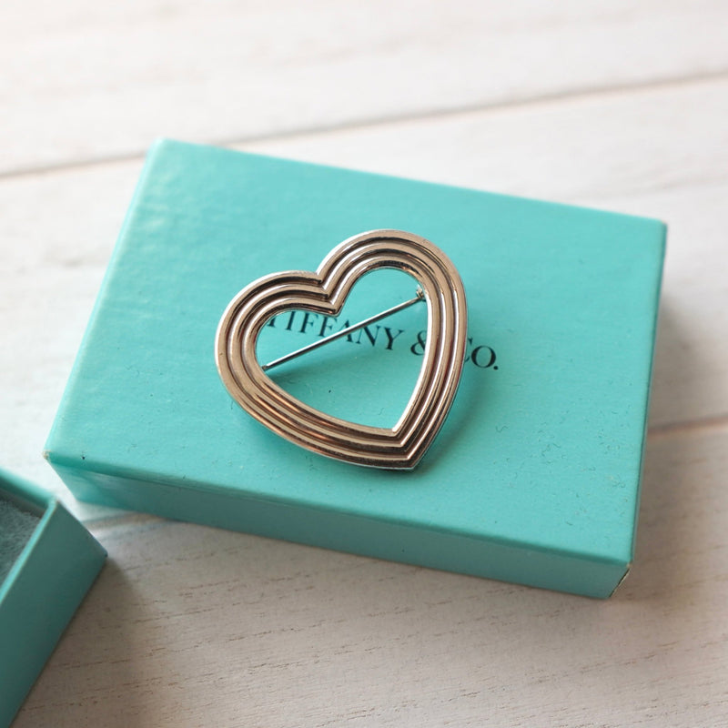 "MERNARD" Heart Silver Broach - NEWSED
