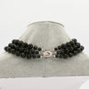 MESSALINE Three Row Beaded Choker ヴィヴィアン ウエストウッド 3連 オーブロゴ チョーカー ネックレス シルバー / ブラック