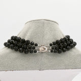 MESSALINE Three Row Beaded Choker ヴィヴィアン ウエストウッド 3連 オーブロゴ チョーカー ネックレス シルバー / ブラック - NEWSED