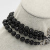 MESSALINE Three Row Beaded Choker ヴィヴィアン ウエストウッド 3連 オーブロゴ チョーカー ネックレス シルバー / ブラック