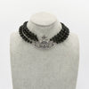 MESSALINE Three Row Beaded Choker ヴィヴィアン ウエストウッド 3連 オーブロゴ チョーカー ネックレス シルバー / ブラック