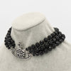 MESSALINE Three Row Beaded Choker ヴィヴィアン ウエストウッド 3連 オーブロゴ チョーカー ネックレス シルバー / ブラック
