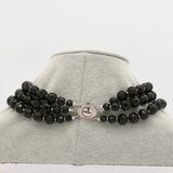 MESSALINE Three Row Beaded Choker ヴィヴィアン ウエストウッド 3連 オーブロゴ チョーカー ネックレス シルバー / ブラック - NEWSED