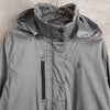 Metallic Silver Hooded Nylon Jacket
