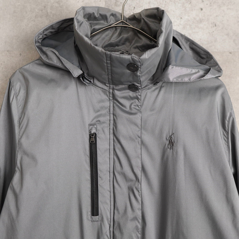 Metallic Silver Hooded Nylon Jacket - NEWSED