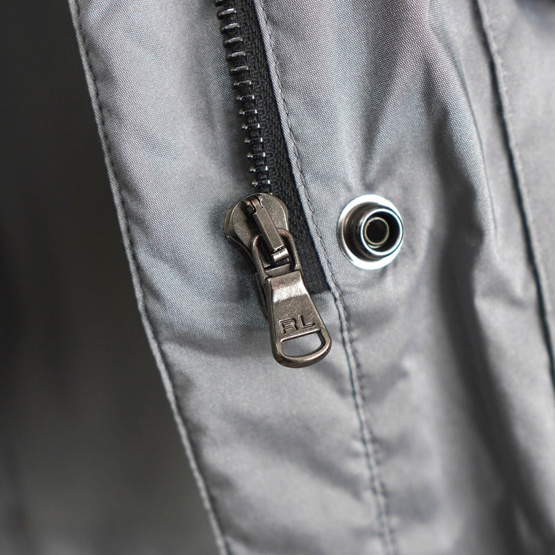 Metallic Silver Hooded Nylon Jacket - NEWSED