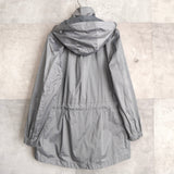 Metallic Silver Hooded Nylon Jacket - NEWSED