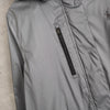 Metallic Silver Hooded Nylon Jacket
