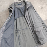 Metallic Silver Hooded Nylon Jacket - NEWSED