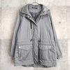 Metallic Silver Hooded Nylon Jacket