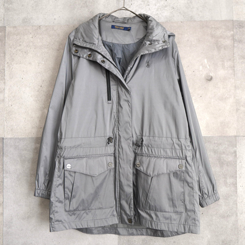 Metallic Silver Hooded Nylon Jacket - NEWSED