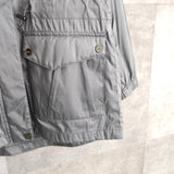 Metallic Silver Hooded Nylon Jacket - NEWSED