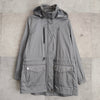Metallic Silver Hooded Nylon Jacket