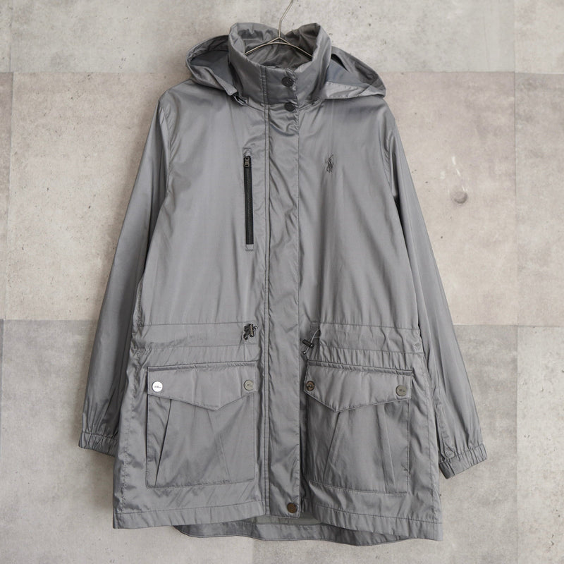 Metallic Silver Hooded Nylon Jacket - NEWSED