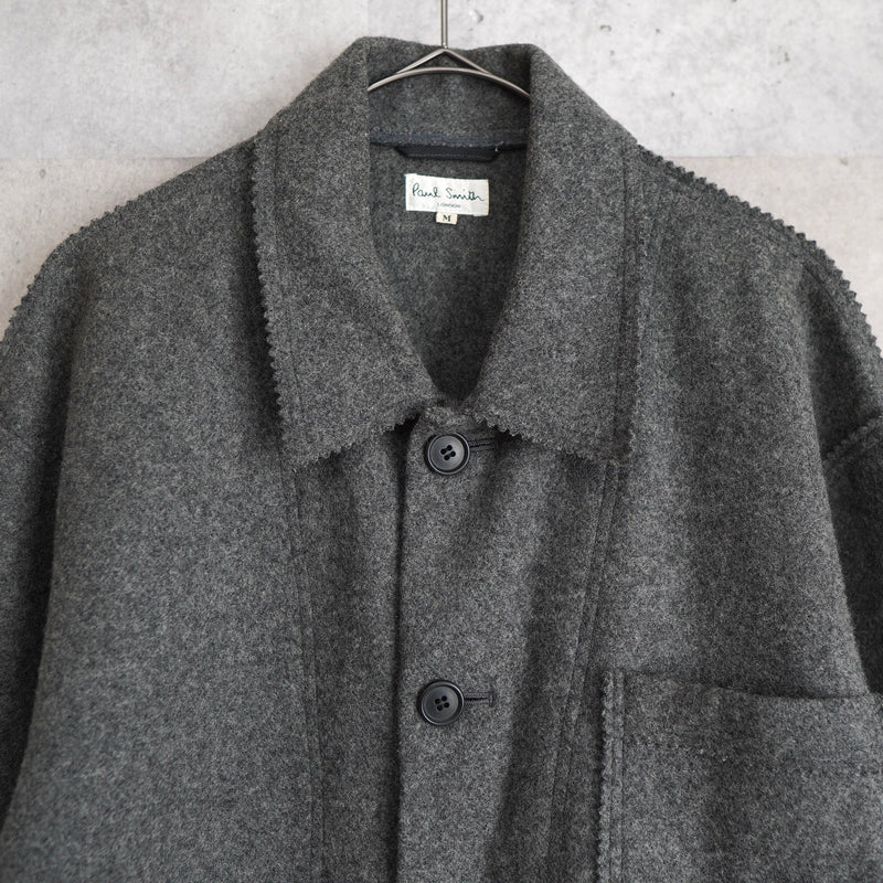 Middle Length Jagged Wool Coat - NEWSED
