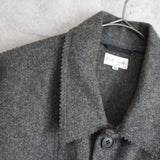 Middle Length Jagged Wool Coat - NEWSED