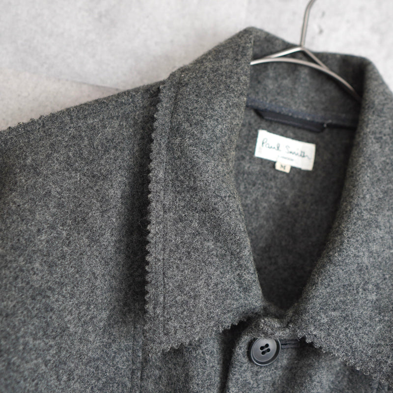 Middle Length Jagged Wool Coat - NEWSED
