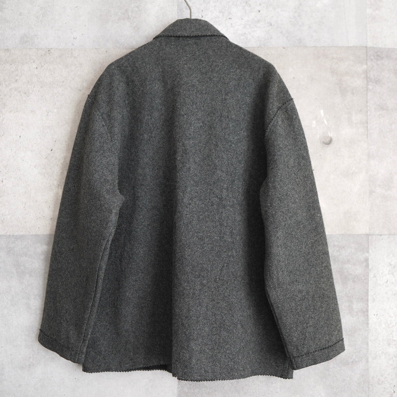 Middle Length Jagged Wool Coat - NEWSED