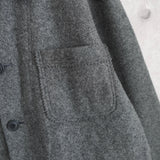 Middle Length Jagged Wool Coat - NEWSED