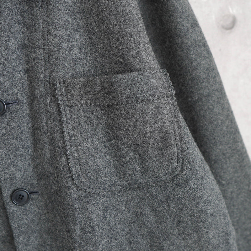Middle Length Jagged Wool Coat - NEWSED