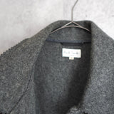 Middle Length Jagged Wool Coat - NEWSED