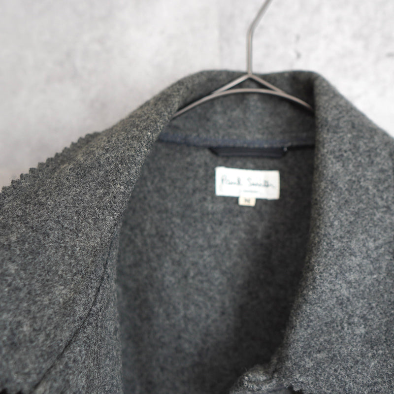 Middle Length Jagged Wool Coat - NEWSED
