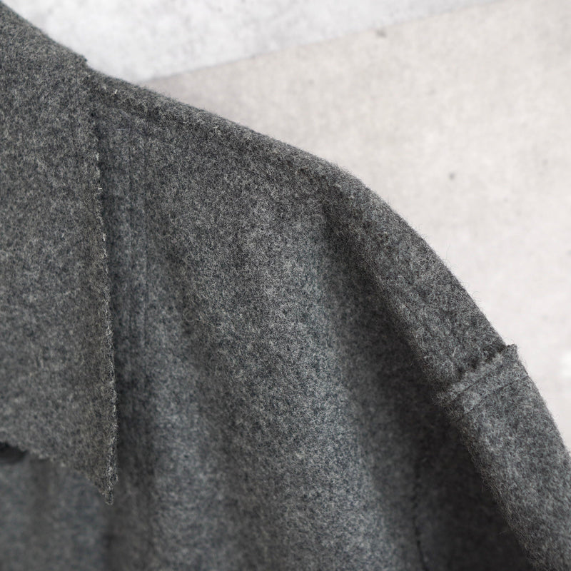 Middle Length Jagged Wool Coat - NEWSED