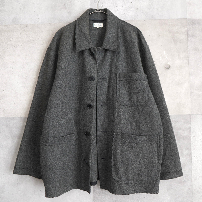 Middle Length Jagged Wool Coat - NEWSED