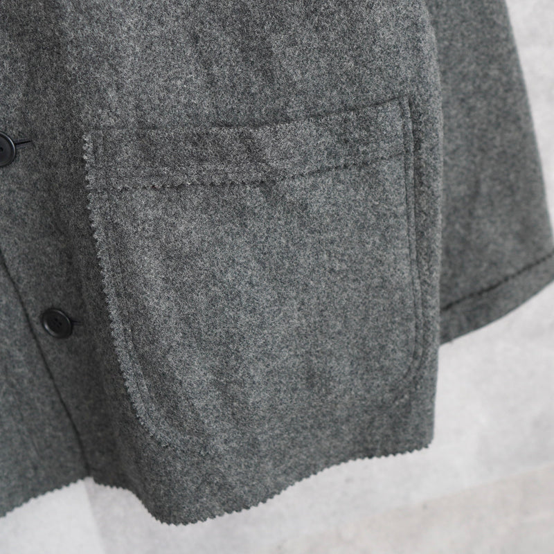 Middle Length Jagged Wool Coat - NEWSED