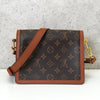 Louis Vuitton Monogram Reverse Dauphine 迷你单肩包，内置 IC 芯片，棕色