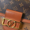 Louis Vuitton Monogram Reverse Dauphine 迷你单肩包，内置 IC 芯片，棕色