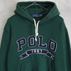 Polo Ralph Lauren hoodie with college logo patch, green, M-L size