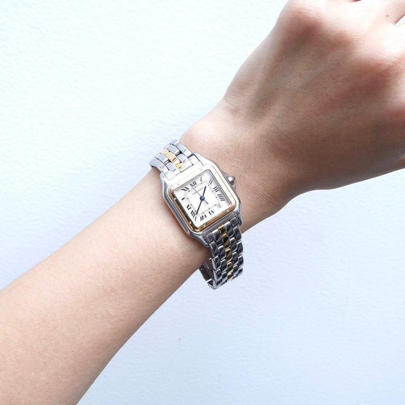 カルティエ パンテールMM 1ロウ 187949 004093 SS / イエローゴールド