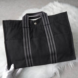 エルメス フールトゥMM キャンバス ハンドバッグ ブラック / グレー - NEWSED