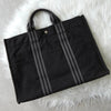 Hermes Foultou 中号帆布手提包 海军蓝/灰色