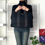 エルメス フールトゥMM キャンバス ハンドバッグ ブラック / グレー - NEWSED