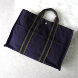 エルメス フールトゥMM ハンドバッグ ネイビー / グレー - NEWSED