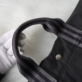 エルメス フールトゥMM キャンバス ハンドバッグ ブラック / グレー - NEWSED