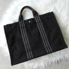 Hermes Foultou 中号帆布手提包 海军蓝/灰色