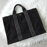 エルメス フールトゥ MM キャンバス ハンドバッグ ネイビー / グレー - NEWSED