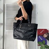 シャネル バリビアッツ MM ココマーク キャンバス / PVC トートバッグ ブラック 17752358 - NEWSED